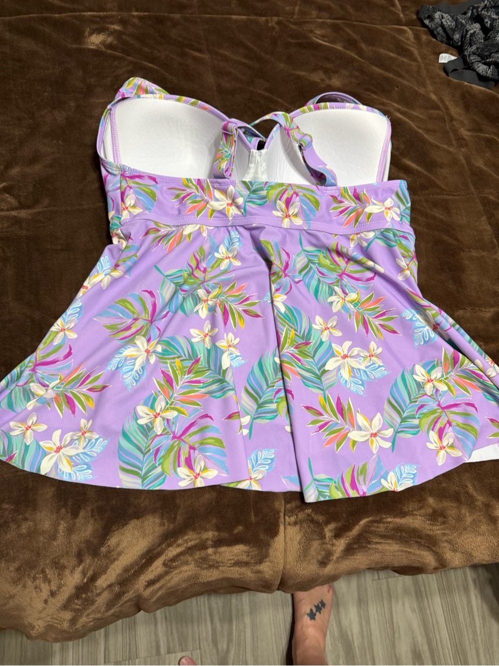 Woman’s size 2x torrid Lavender Tropical Floral Tankini Top - Picture 13 of 14